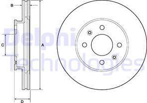 Delphi BG4744C - Тормозной диск autosila-amz.com