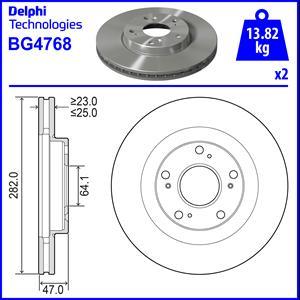 Delphi BG4768 - Тормозной диск autosila-amz.com