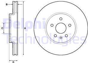 Delphi BG4710C-18B1 - Тормозной диск autosila-amz.com
