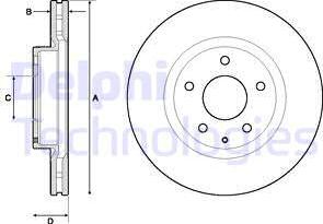 Delphi BG4713C-18B1 - Тормозной диск autosila-amz.com