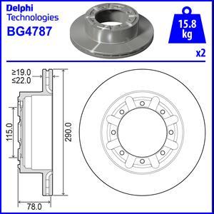 Delphi BG4787 - Тормозной диск autosila-amz.com