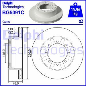 Delphi BG5091C - Тормозной диск autosila-amz.com
