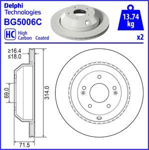 Delphi BG5006C - Тормозной диск autosila-amz.com