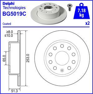 Delphi BG5019C - Тормозной диск autosila-amz.com