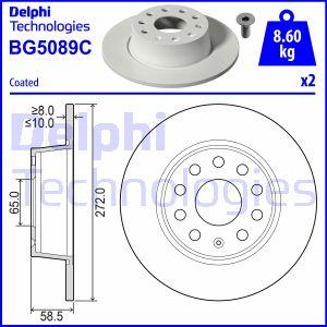 Delphi BG5089C - Тормозной диск autosila-amz.com