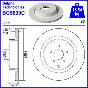 Delphi BG5039C-18B1 - Тормозной диск autosila-amz.com