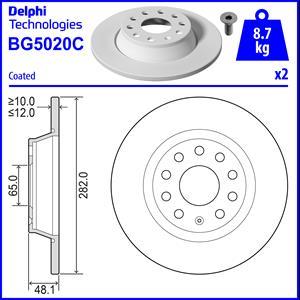 Delphi BG5020C - BG5020C Тормозной диск autosila-amz.com