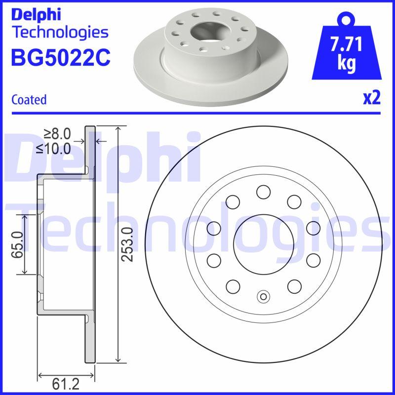 Delphi BG5022C - Тормозной диск autosila-amz.com