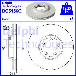 Delphi BG5156C - Тормозной диск autosila-amz.com