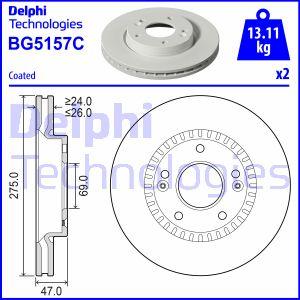 Delphi BG5157C - Тормозной диск autosila-amz.com