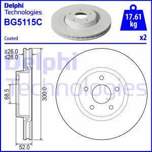 Delphi BG5115C - Тормозной диск autosila-amz.com