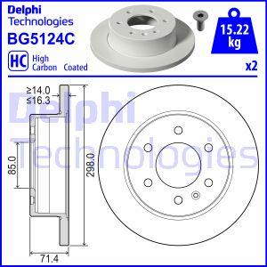 Delphi BG5124C - Тормозной диск autosila-amz.com