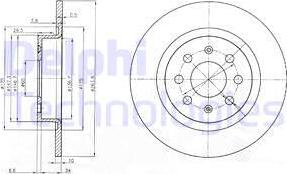 Delphi BG3945 - Тормозной диск autosila-amz.com