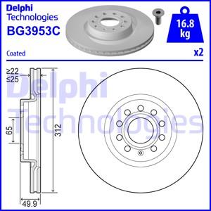 Delphi BG3953C-19B1 - Тормозной диск autosila-amz.com