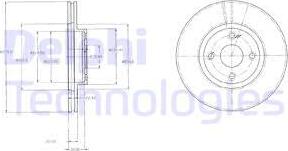 Delphi BG3966 - Тормозной диск autosila-amz.com