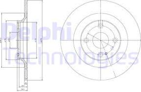 Delphi BG3967 - Тормозной диск autosila-amz.com