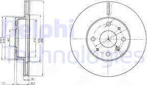 Delphi BG3920 - Тормозной диск autosila-amz.com