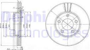 Delphi BG3927 - Тормозной диск autosila-amz.com