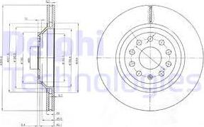 Delphi BG3975 - Тормозной диск autosila-amz.com