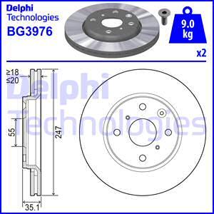Delphi BG3976 - Тормозной диск autosila-amz.com