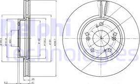 Delphi BG3978 - BG3978 диск тормозной передний!\ Honda Accord VIII/CR-V 2.0-3.0i/2.4CTDi 02> autosila-amz.com