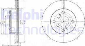 Delphi BG3499 - Тормозной диск autosila-amz.com