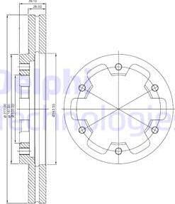 Delphi BG3422 - Тормозной диск autosila-amz.com