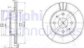 Delphi BG3555 - Тормозной диск autosila-amz.com