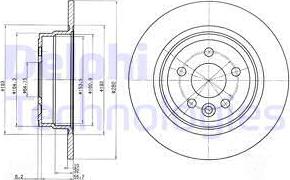 Delphi BG3550 - Тормозной диск autosila-amz.com