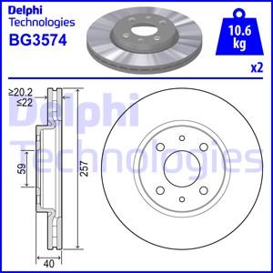 Delphi BG3574 - Тормозной диск autosila-amz.com