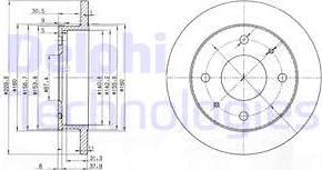 Delphi BG3618 - Тормозной диск autosila-amz.com