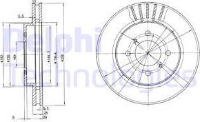 Delphi BG3612 - Тормозной диск autosila-amz.com