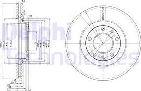 Delphi BG3682 - Тормозной диск autosila-amz.com