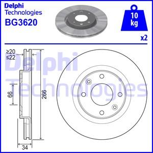 Delphi BG3620 - Тормозной диск autosila-amz.com