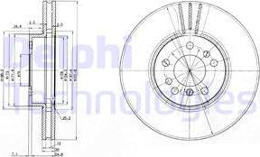 Delphi BG3628 - Тормозной диск autosila-amz.com