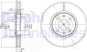 Delphi BG3675 - Тормозной диск autosila-amz.com