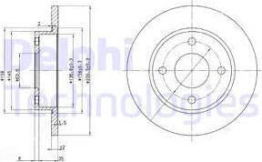 Delphi BG3055 - Тормозной диск autosila-amz.com