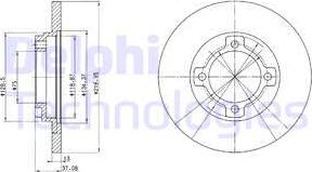 Delphi BG3083 - BG3083 диск тормозной передний!\ Mazda 121 1.1-1.3 87-91 autosila-amz.com