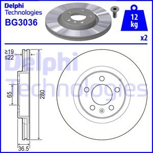 Delphi BG3036 - Тормозной диск autosila-amz.com
