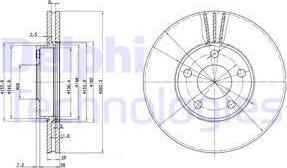 Delphi BG3199 - Тормозной диск autosila-amz.com