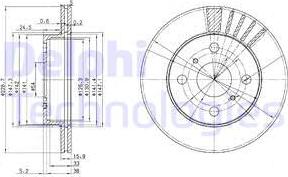 Delphi BG3173 - Тормозной диск autosila-amz.com