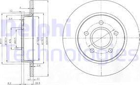 Delphi BG3896C-18B1 - Тормозной диск autosila-amz.com