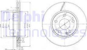 Delphi BG3845C - Тормозной диск autosila-amz.com