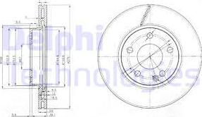 Delphi BG3845 - Тормозной диск autosila-amz.com