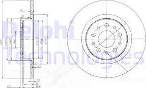 Delphi BG3857 - Тормозной диск autosila-amz.com