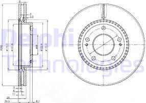 Delphi BG3861 - Тормозной диск autosila-amz.com