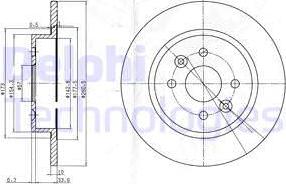 Delphi BG3804 - Тормозной диск autosila-amz.com