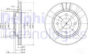 Delphi BG3805 - Тормозной диск autosila-amz.com