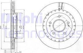 Delphi BG3814 - Тормозной диск autosila-amz.com