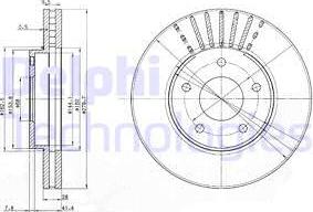 Delphi BG3816 - Тормозной диск autosila-amz.com